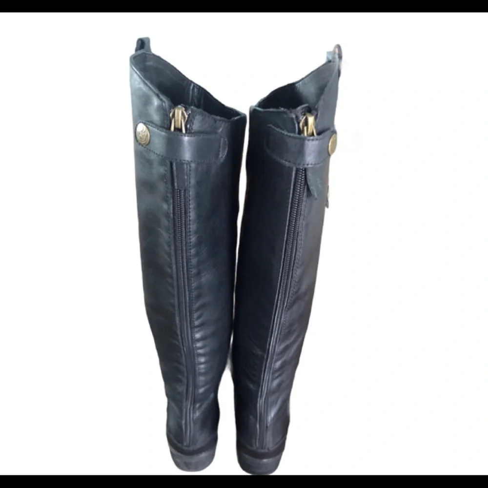Sam Edelman Penny Black Leather Tall Riding Boots - Picture 5 of 17